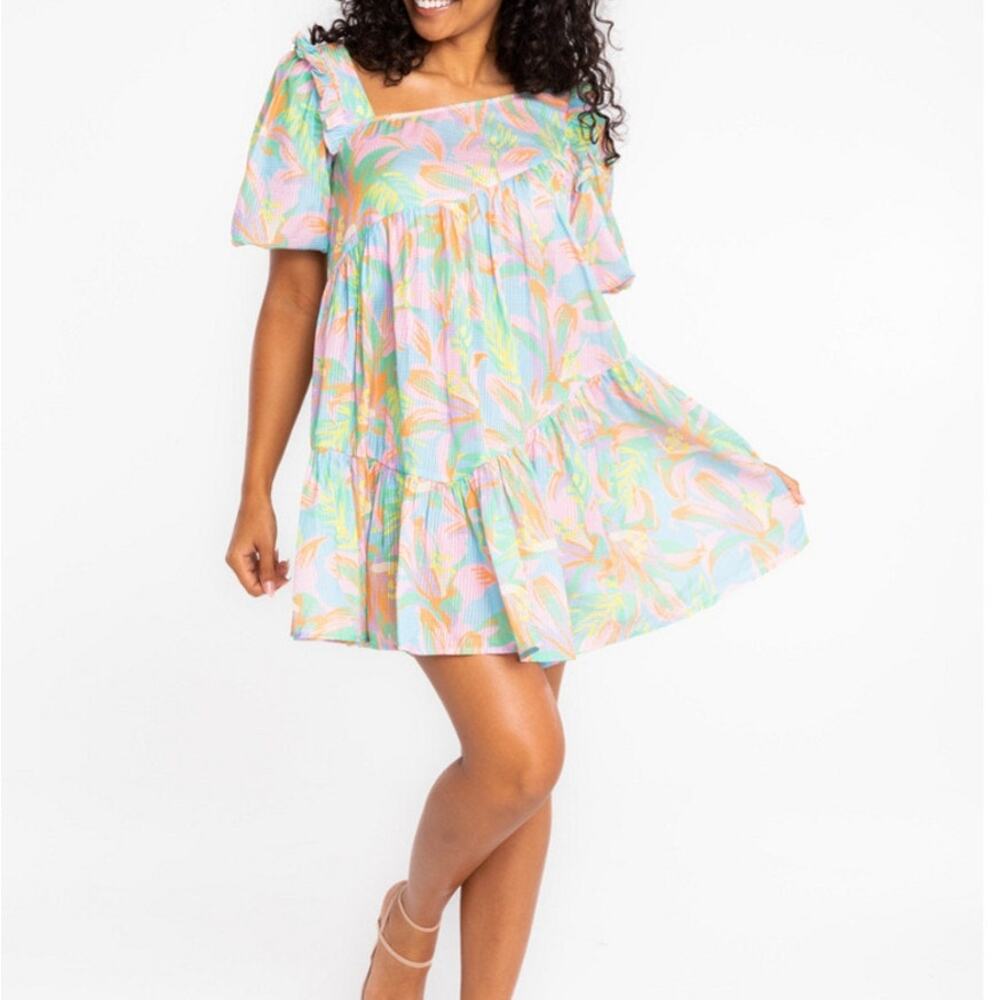 Alden Adair Women Size Medium Pastel Floral Mini Swing Chandler Dress